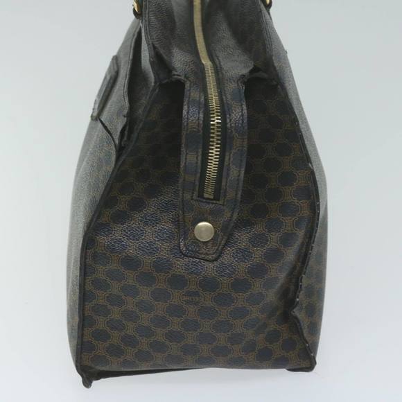 CELINE Macadam Canvas Hand Bag PVC Brown Black Auth 64827 - Picture 3 of 16